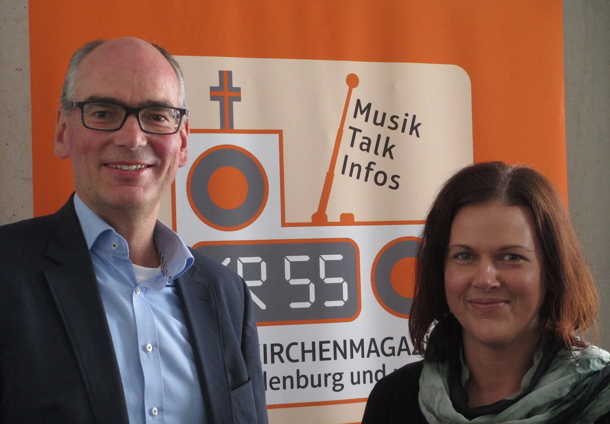 Andreas Gögel und Melanie Wichering im Studio von KR55